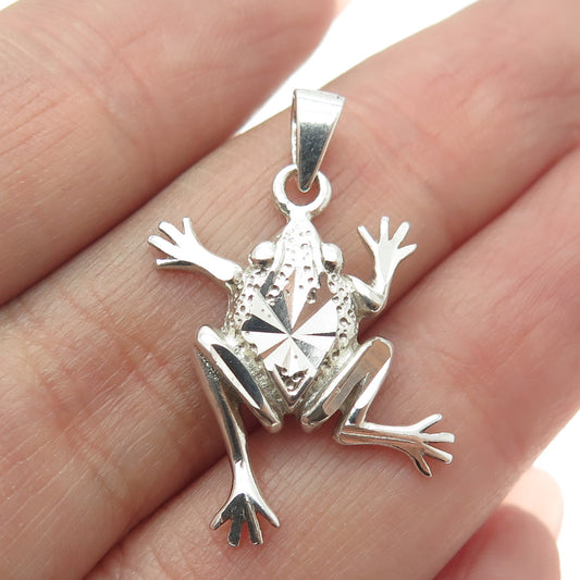 925 Sterling Silver Vintage Frog For Good Luck Pendant