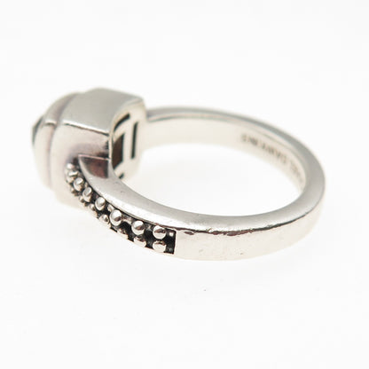 Michael Dawkins 925 Sterling Silver Real Smoky Quartz Granulated Ring Size 6
