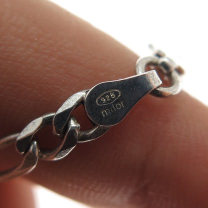 MILOR 925 Sterling Silver Vintage Italy Figaro Chain Necklace 22"