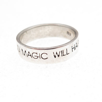 C. Winston Sterling Vintage Believe in Yourself & Magic Will Happen Ring Size 6