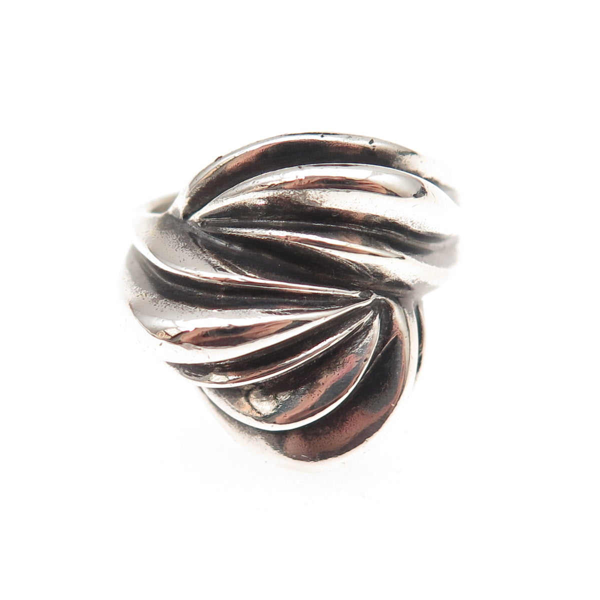 Chapal Zenray 925 Sterling Silver Vintage Modernist Oxidized Ring Size 8
