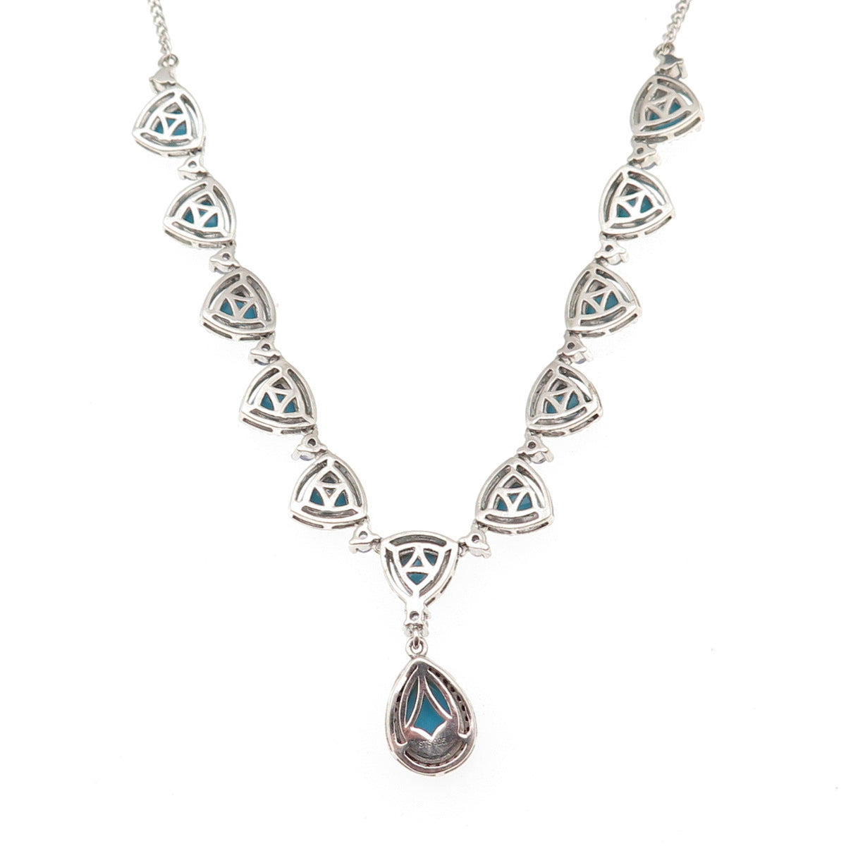 Chuck Clemency 925 Sterling Silver Real Turquoise Tanzanite Spinel Necklace 18"