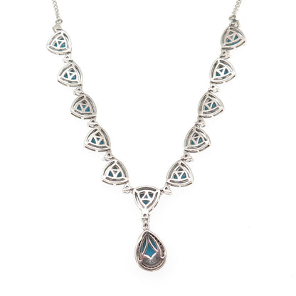 Chuck Clemency 925 Sterling Silver Real Turquoise Tanzanite Spinel Necklace 18"