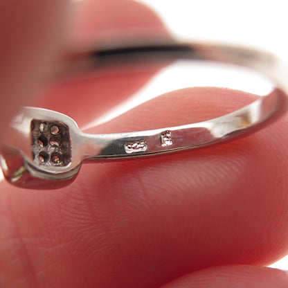 925 Sterling Silver Round-Cut C Z Engagement Ring Size 6