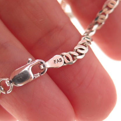 925 Sterling Silver Vintage Italy Anchor Mariner Chain Necklace 18"