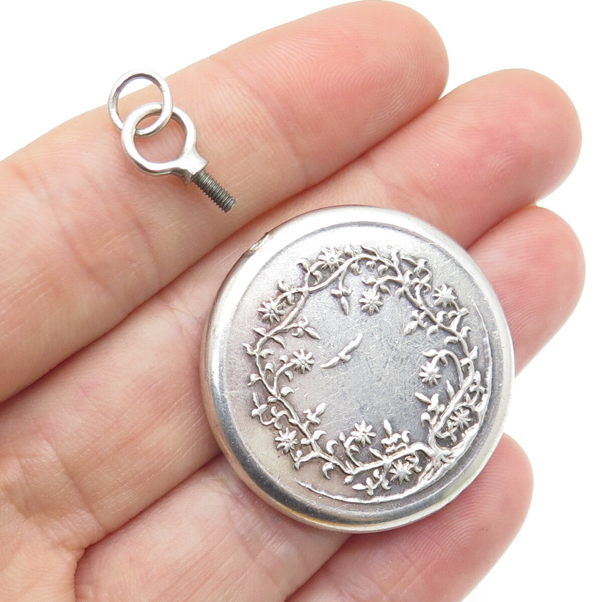 925 Sterling Silver Vintage Tree of Life Eagle Bird Interchangeable Fob