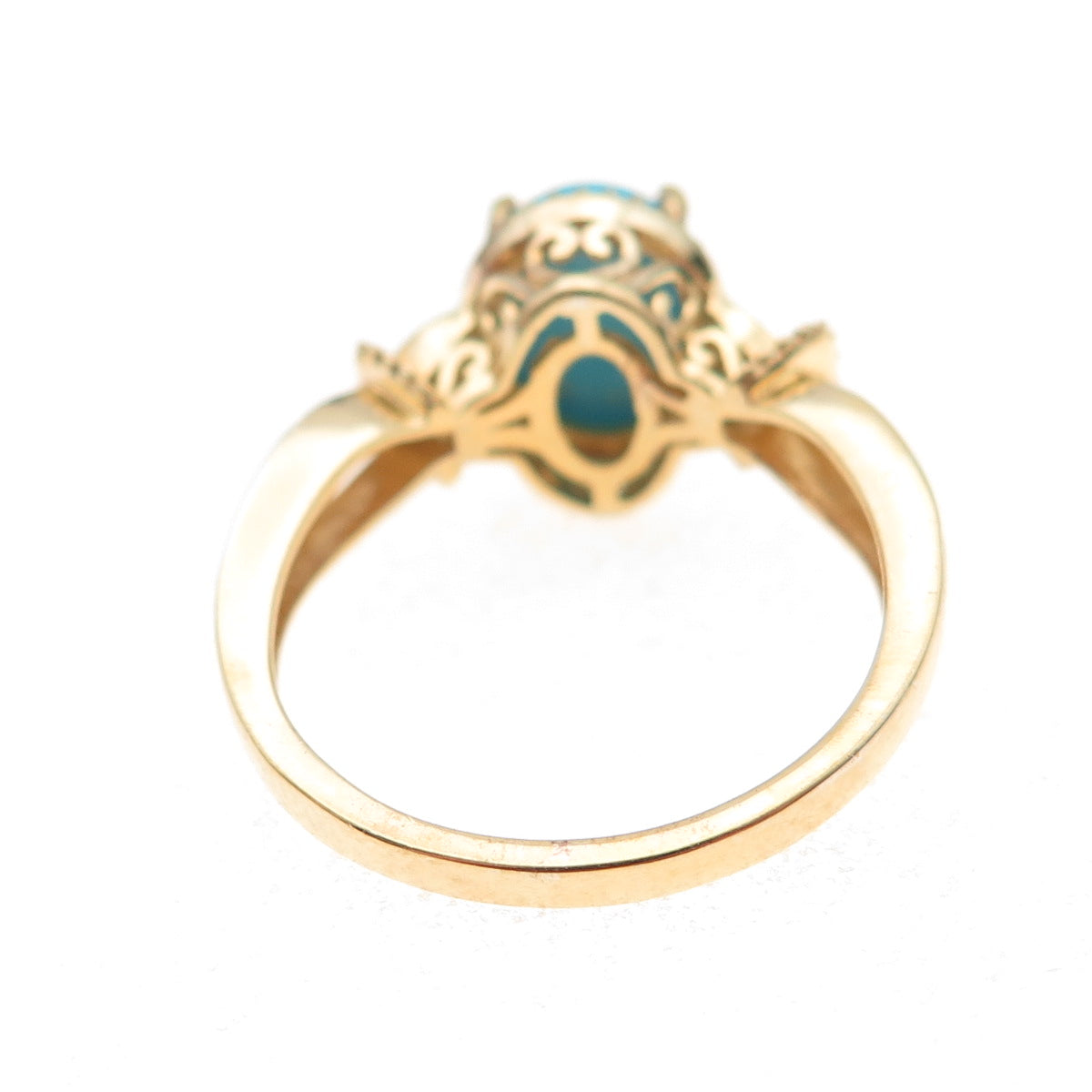 Chuck Clemency 925 Sterling Silver Gold Plated Real Turquoise Ring Size 8.25
