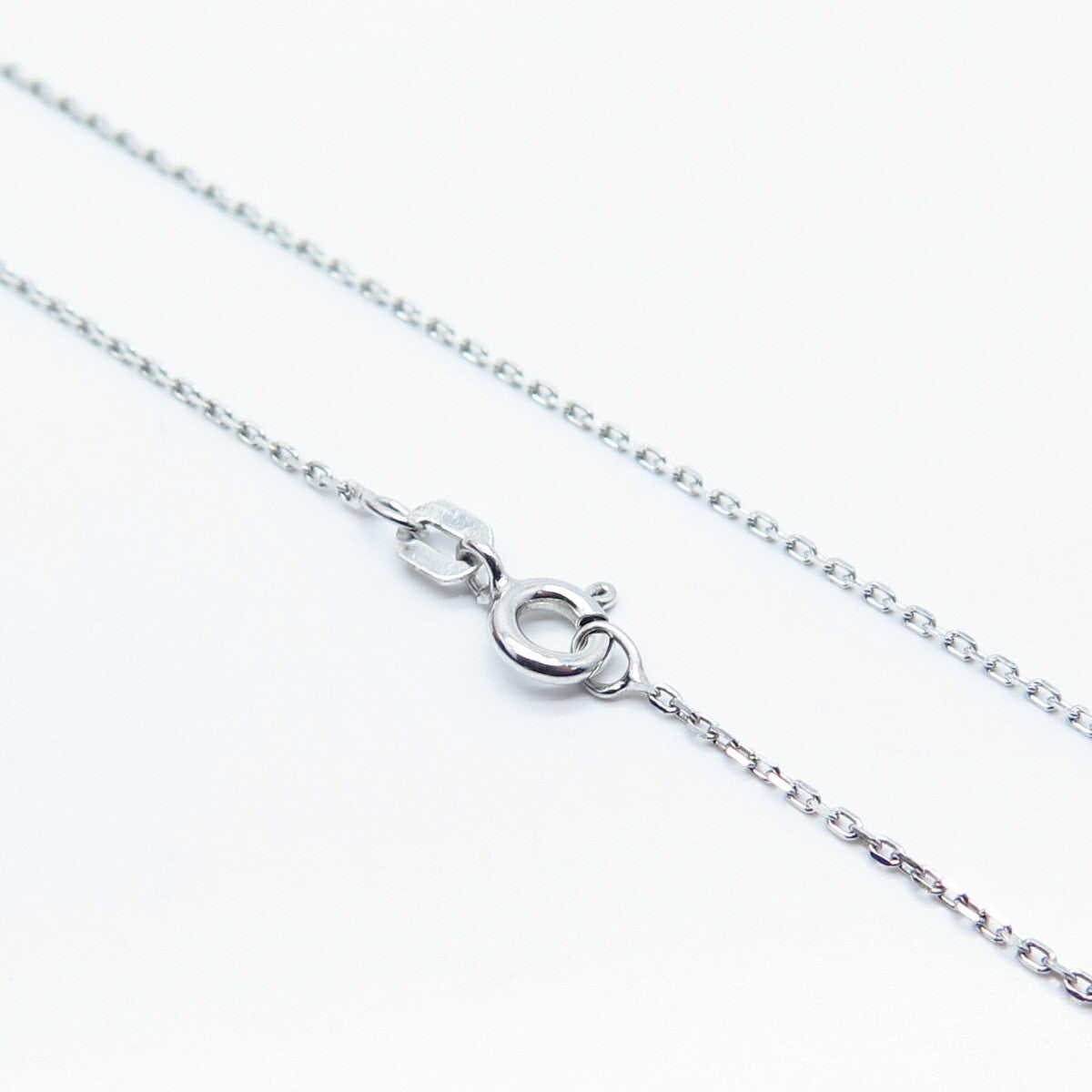 925 Sterling Silver 2-Tone Italy Sun Real Diamond Angel Rolo Chain Necklace 17"
