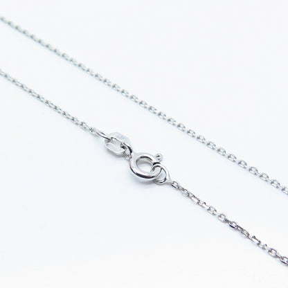 925 Sterling Silver 2-Tone Italy Sun Real Diamond Angel Rolo Chain Necklace 17"