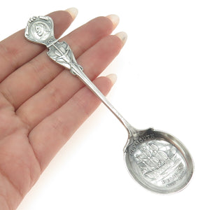 PAGE KEEN & PAGE 925 Sterling Silver Antique 1917 London Pelican Plymouth Spoon