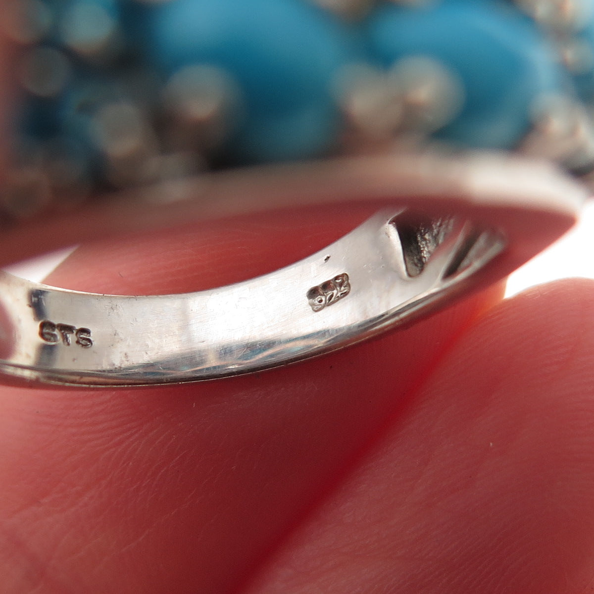 Chuck Clemency 925 Sterling Real Sleeping Beauty Turquoise & Apatite Ring Size 8