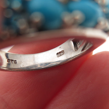Chuck Clemency 925 Sterling Real Sleeping Beauty Turquoise & Apatite Ring Size 8