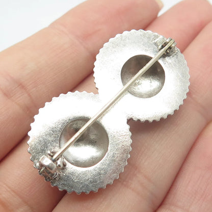 925 Sterling Silver Vintage Multi-Circle Button Pin Brooch