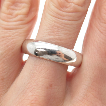 925 Sterling Silver Vintage Mexico Classic Wedding Band Ring Size 11.75