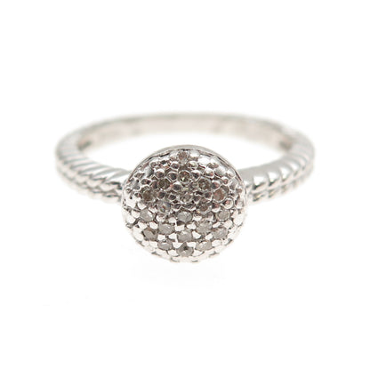 HN Heng Ngai 925 Sterling Silver Real Round-Cut Diamond Ring Size 6