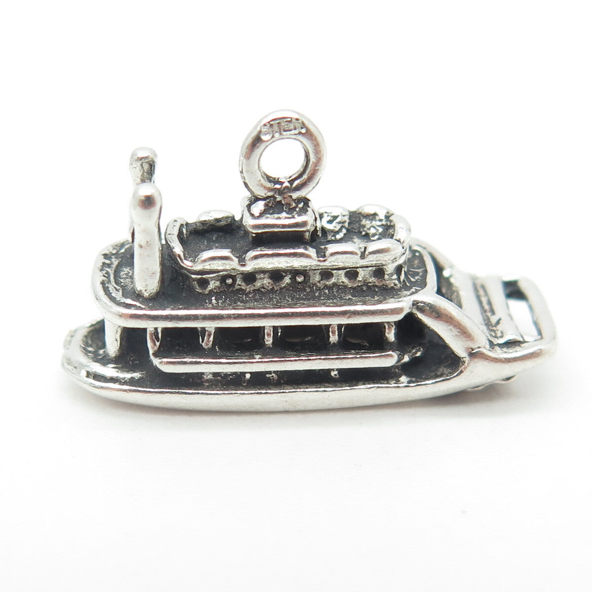 925 Sterling Silver Vintage Cruise Ship Minimalist Charm Pendant