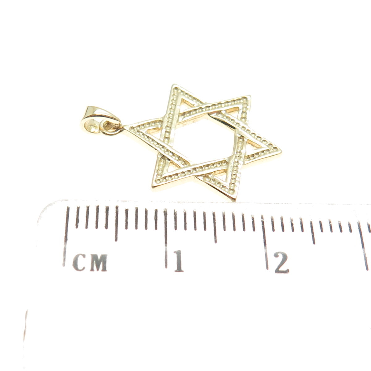 14K Yellow Gold Star of David Minimalist Charm Pendant