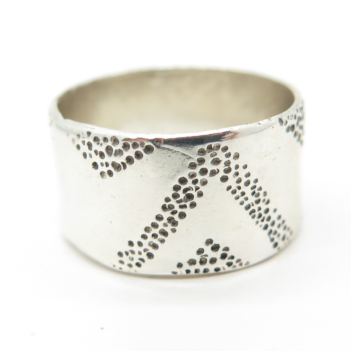 925 Sterling Silver Vintage Anna Laya Textured Band Ring Size 6