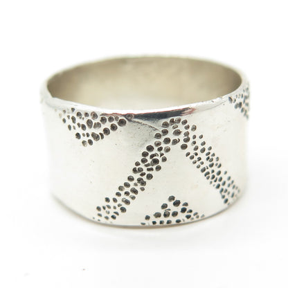 925 Sterling Silver Vintage Anna Laya Textured Band Ring Size 6