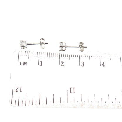 HAN 925 Sterling Silver Round-Cut C Z Stud Earrings