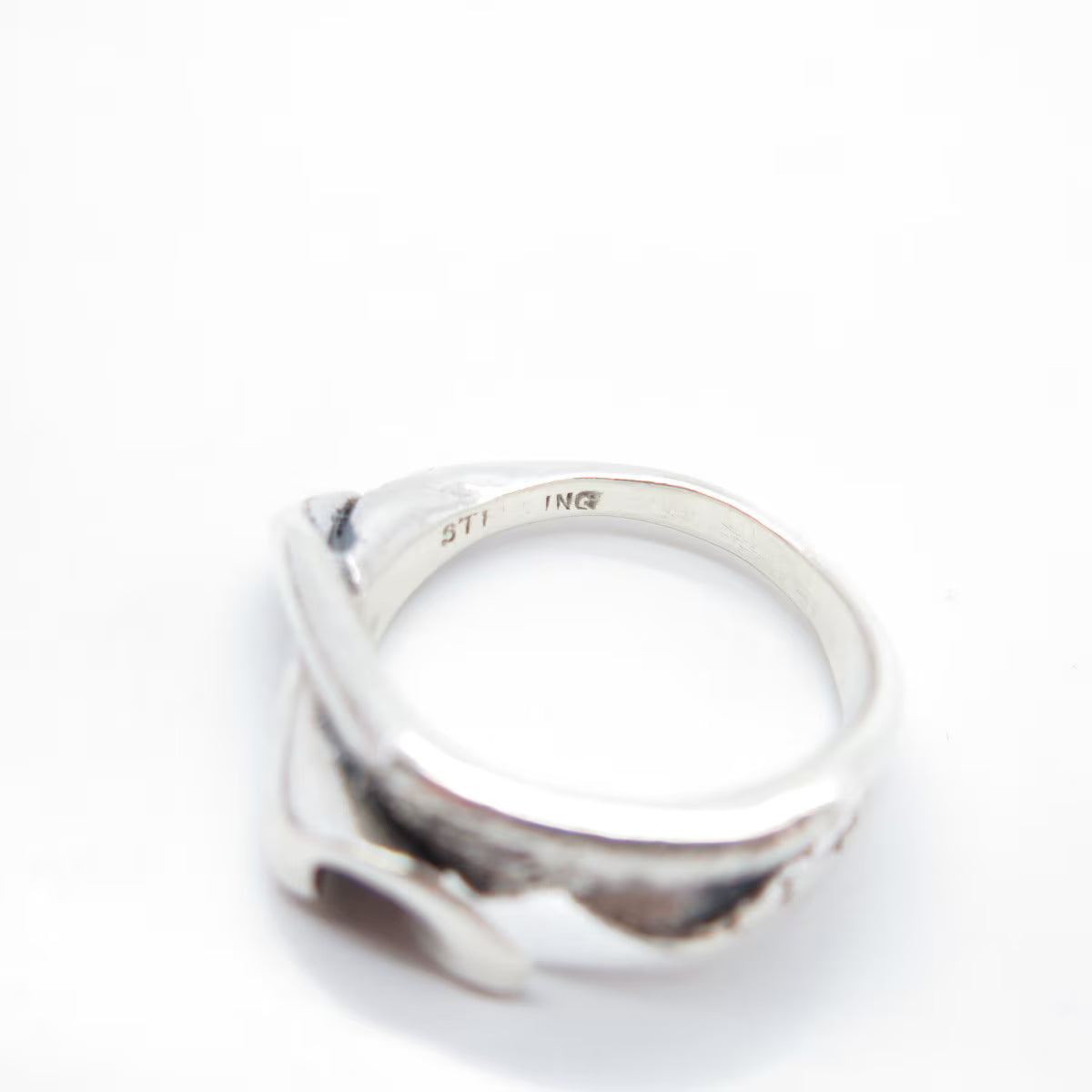 925 Sterling Silver Vintage Modernist Ring Size 7