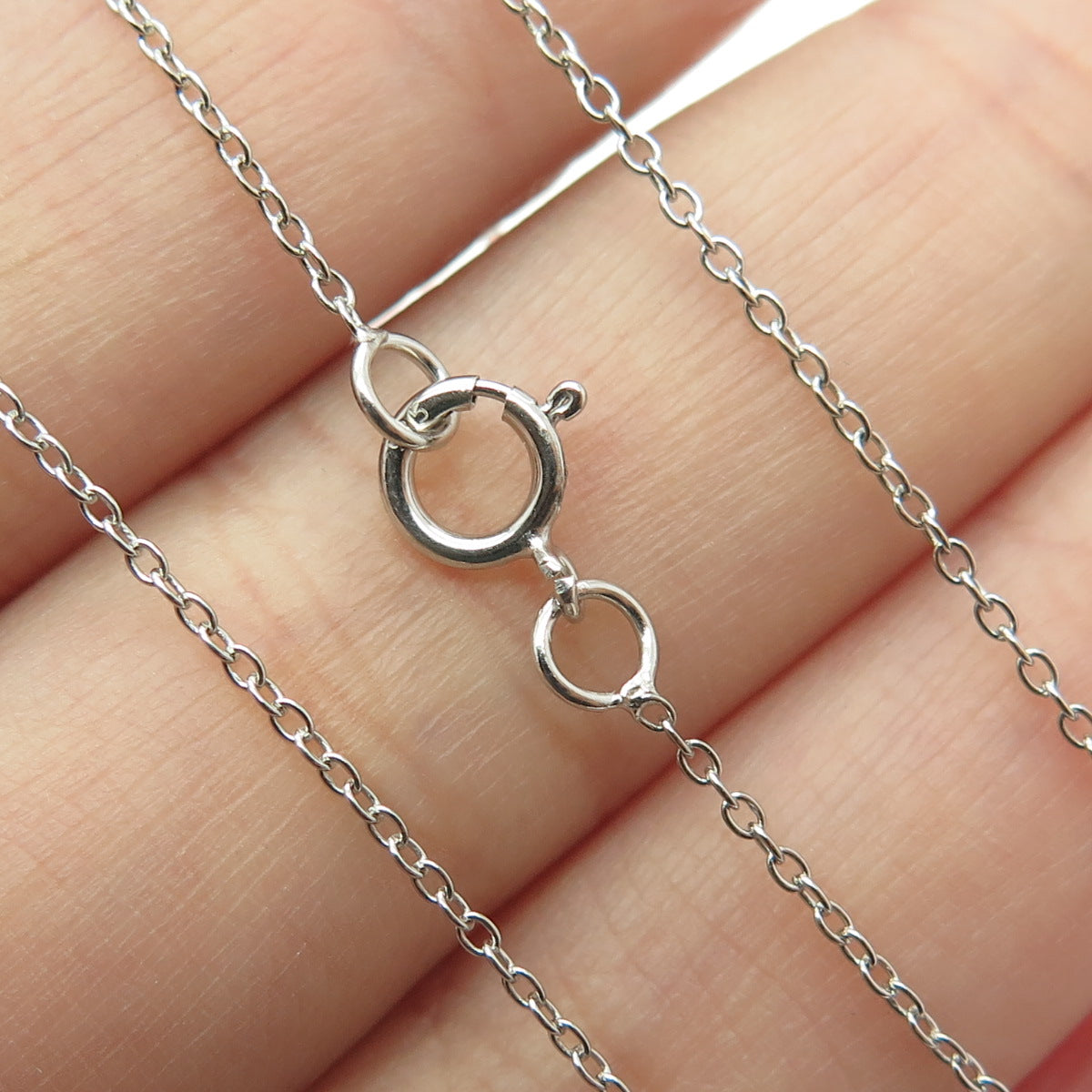 925 Sterling Silver Real Oval-Cut Red Garnet Cable Chain Necklace 18"