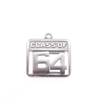 WELLS 925 Sterling Silver Vintage Class of 1964 Mini Charm Pendant