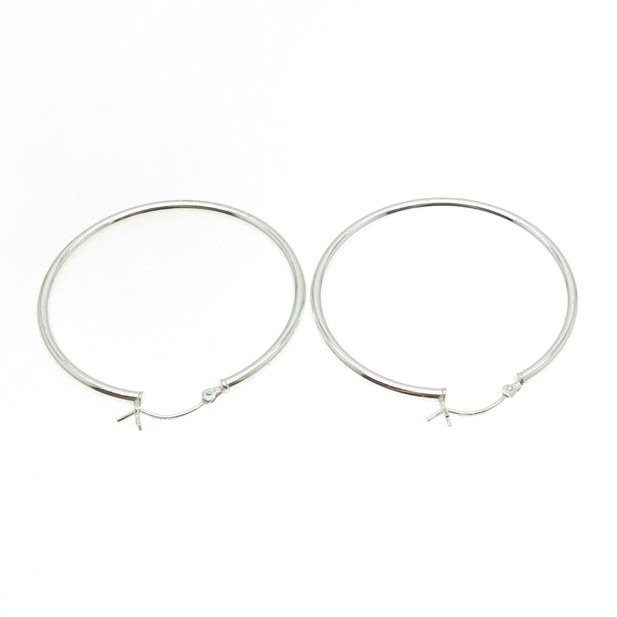 925 Sterling Silver Classic Hinged Hoop Earrings