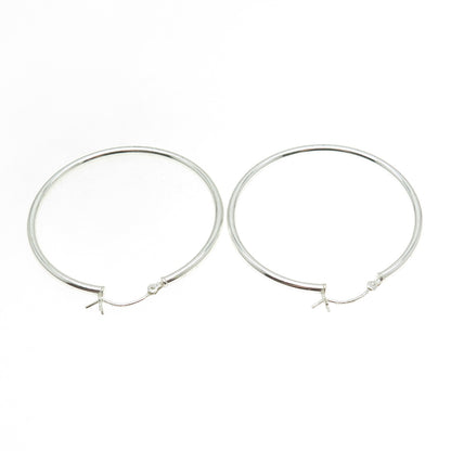 925 Sterling Silver Classic Hinged Hoop Earrings