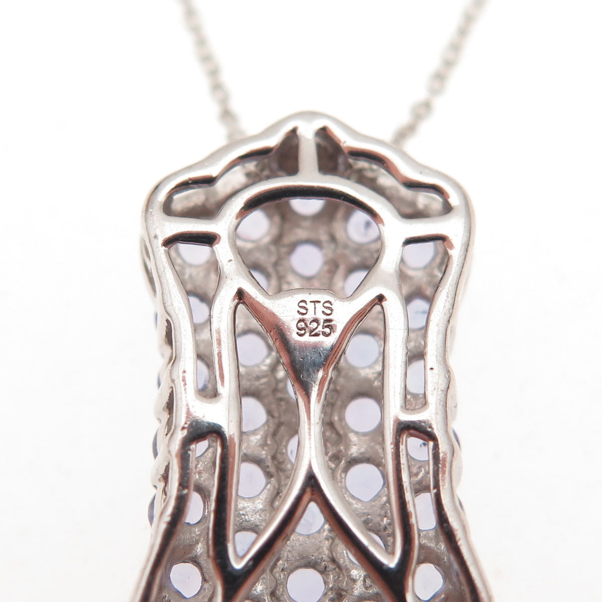 Chuck Clemency 925 Sterling Silver Real Tanzanite Cable Chain Necklace 20"