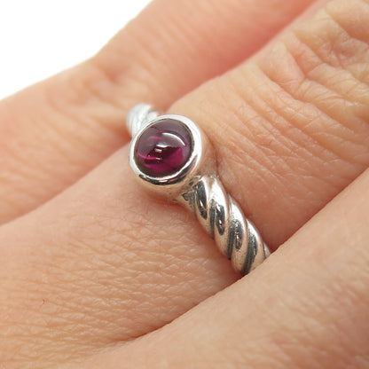 925 Sterling Silver Vintage Real Tourmaline Twisted Rope Ring Size 6.5