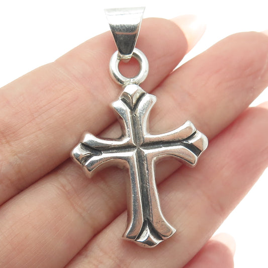 925 Sterling Silver Vintage Mexico Cross Religious Pendant