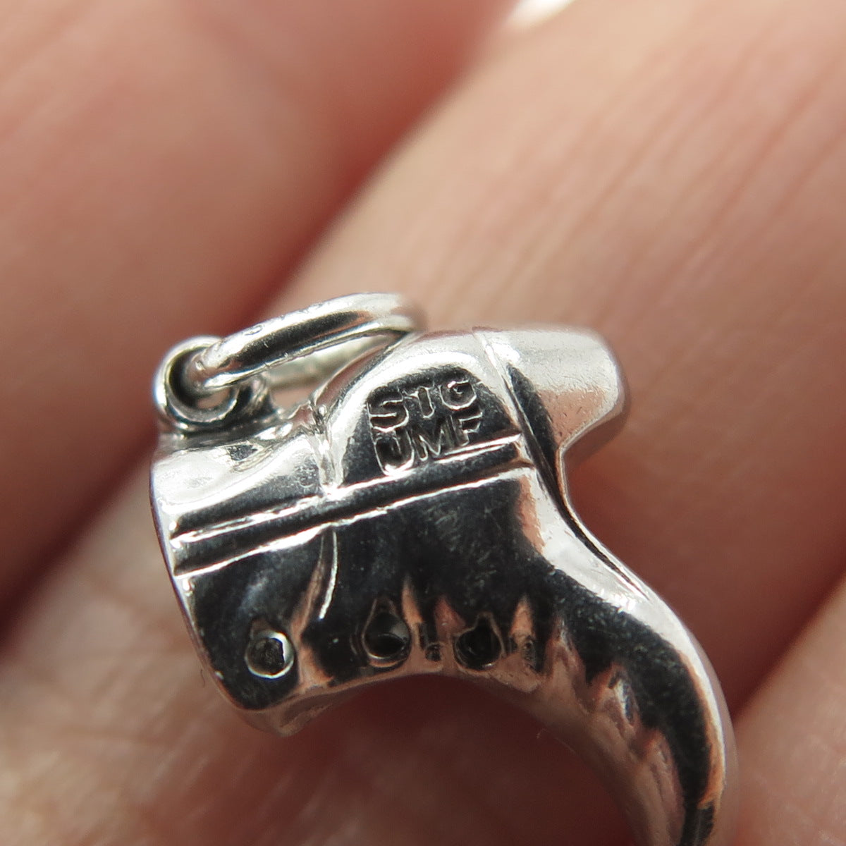 J.M. FISHER 925 Sterling Silver Vintage Boot 3D Charm Pendant