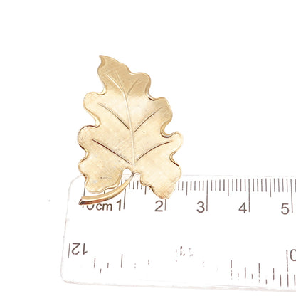 Carl Art 925 Sterling Silver Gold Plated Vintage Oak Leaf Pin Brooch