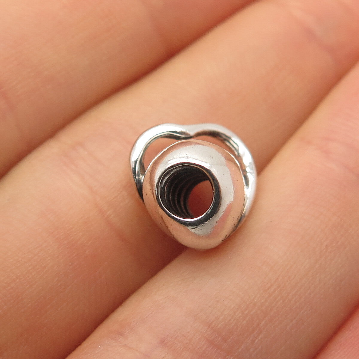925 Sterling Silver Vintage Chamilia Heart Bead Charm