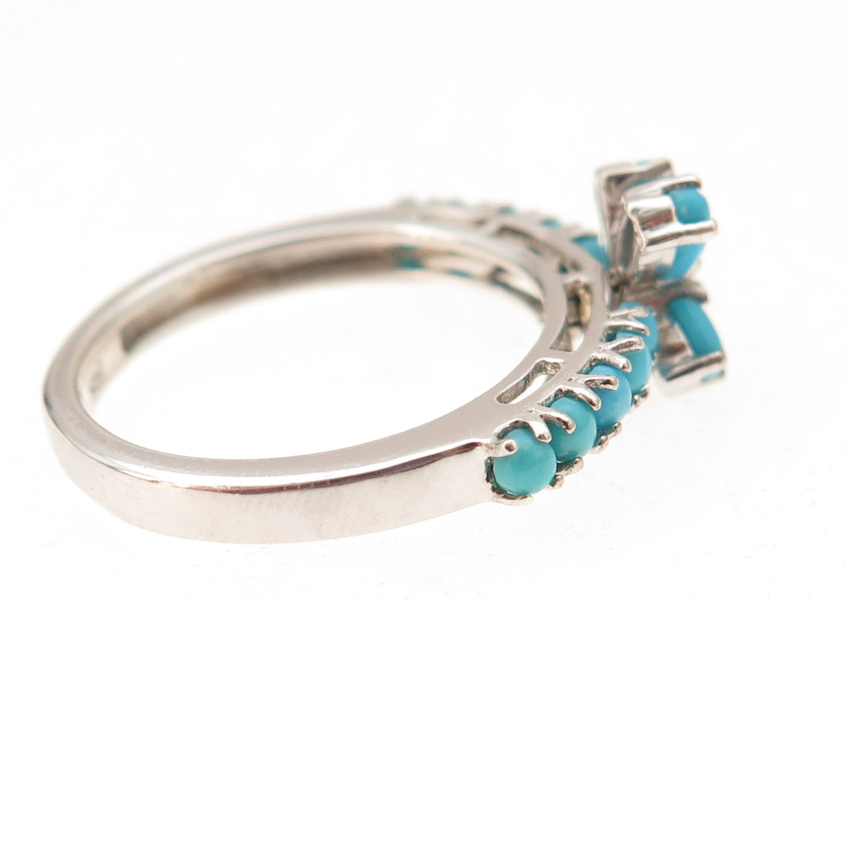 Chuck Clemency 925 Sterling Real Sleeping Beauty Turquoise Butterfly Ring Size 6