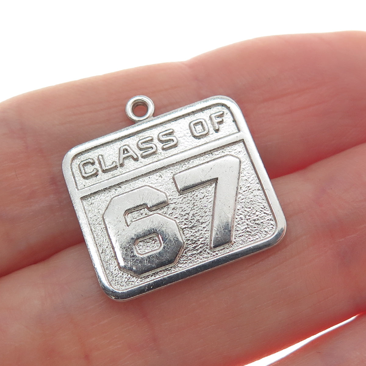 WELLS 925 Sterling Silver Vintage Class of 1967 Minimalist Charm Pendant