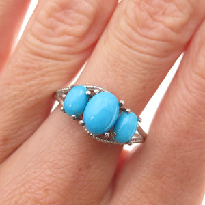 Chuck Clemency 925 Sterling Silver Real Sleeping Beauty Turquoise Ring Size 8.25