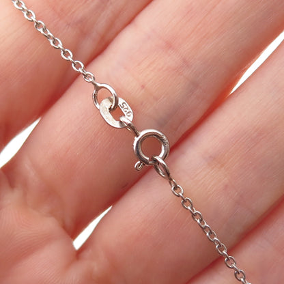 Chuck Clemency 925 Sterling Silver Real Tanzanite Cable Chain Necklace 18"