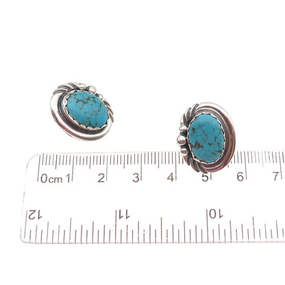Old Pawn 925 Sterling Silver Vintage Southwestern Turquoise Tribal Earrings