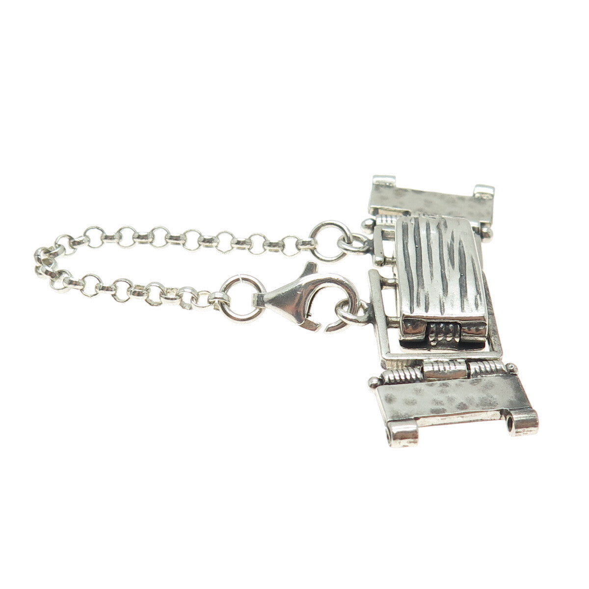 925 Sterling Silver Vintage Bracelet & Necklace Lock Clasp w/ Chain