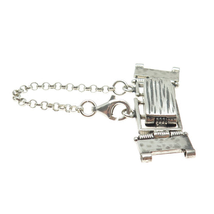 925 Sterling Silver Vintage Bracelet & Necklace Lock Clasp w/ Chain