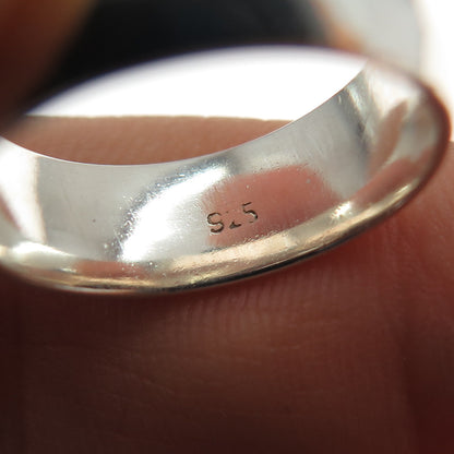925 Sterling Silver Vintage Wedding Band Ring Size 4.75