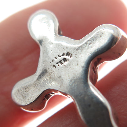 JEWELART 925 Sterling Silver Vintage Modernist Cross Slide Pendant