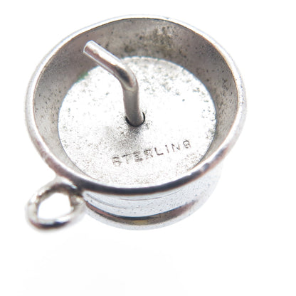 925 Sterling Silver Antique Happy Birthday To You Cake Minimalist Charm Pendant