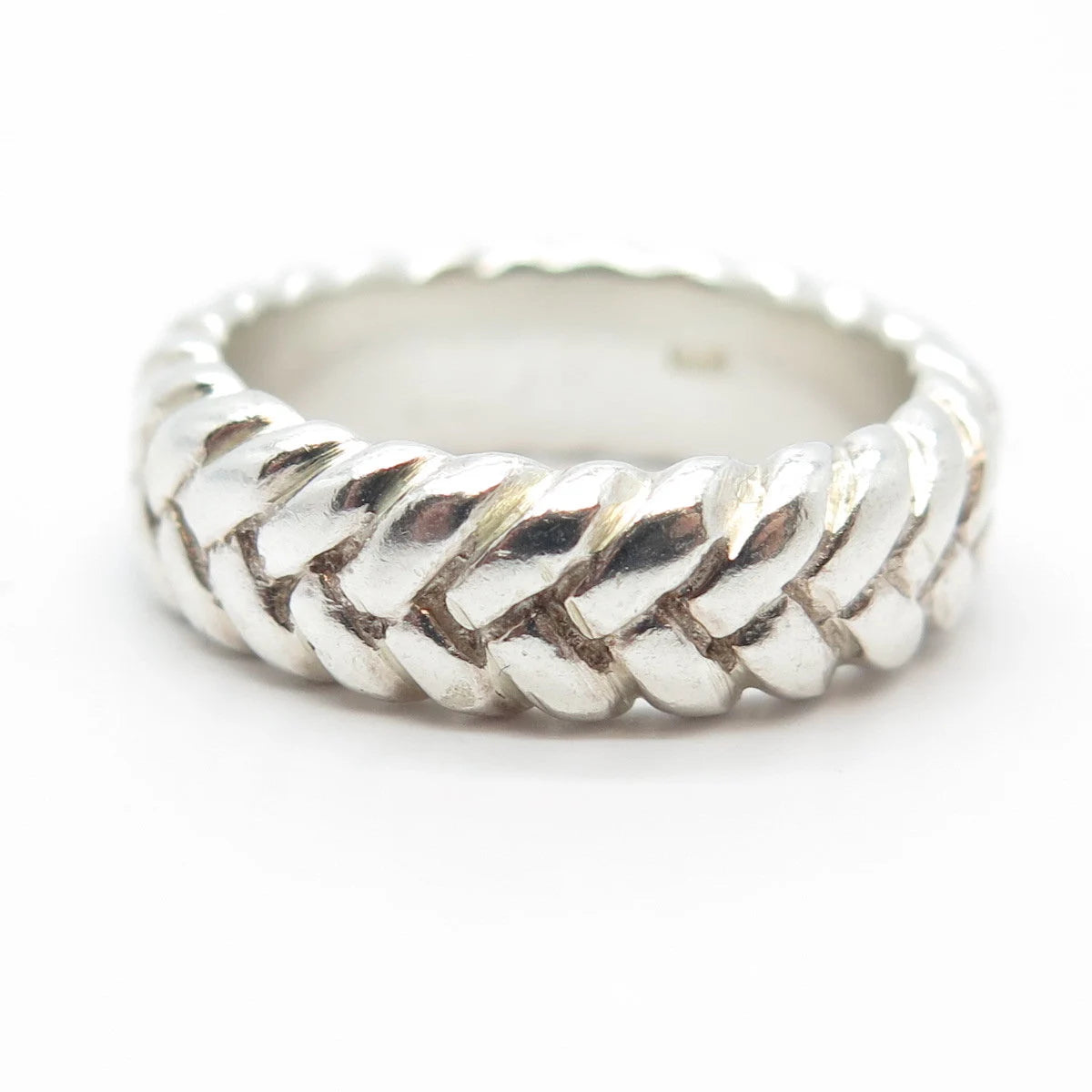 925 Sterling Silver Vintage Braided Band Ring Size 5.25
