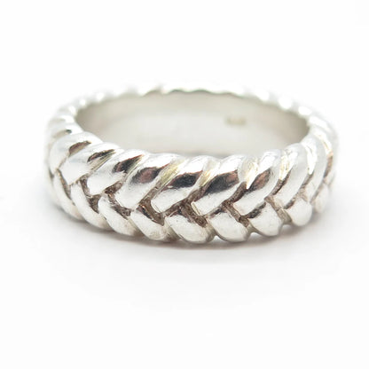 925 Sterling Silver Vintage Braided Band Ring Size 5.25