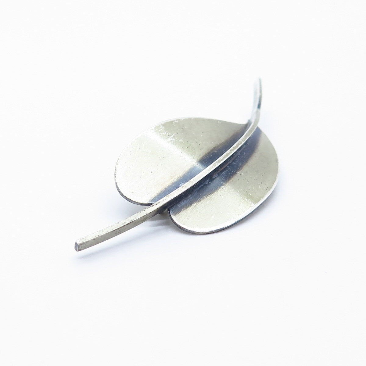 925 Sterling Silver Vintage BEAU Leaf Pin Brooch