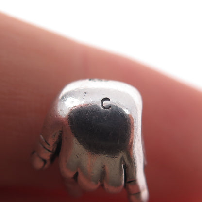 925 Sterling Silver I Love You Sign Slide Bead Charm