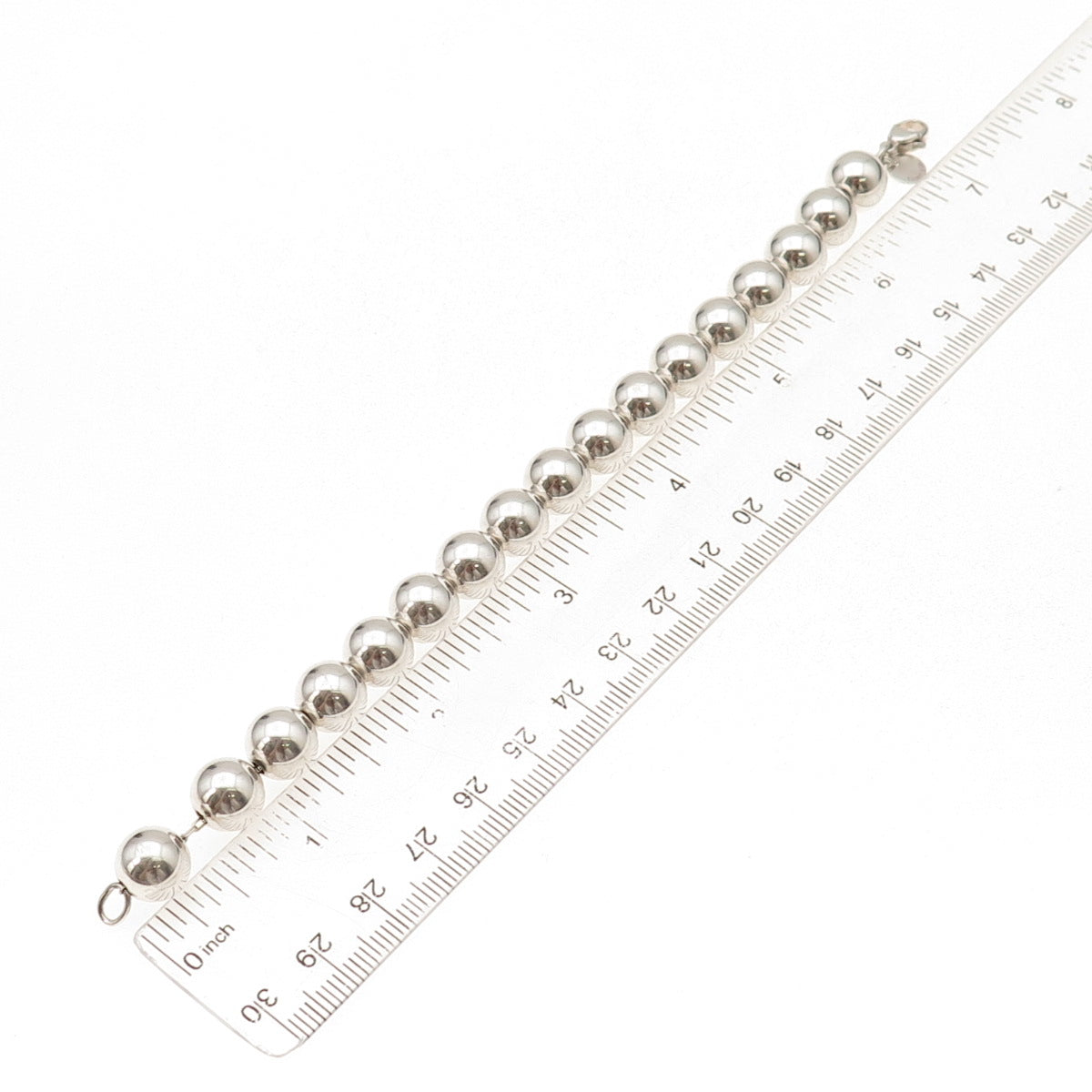 Tiffany & Co 925 Sterling Silver Vintage HardWear Ball Beaded Link Bracelet 6.5"